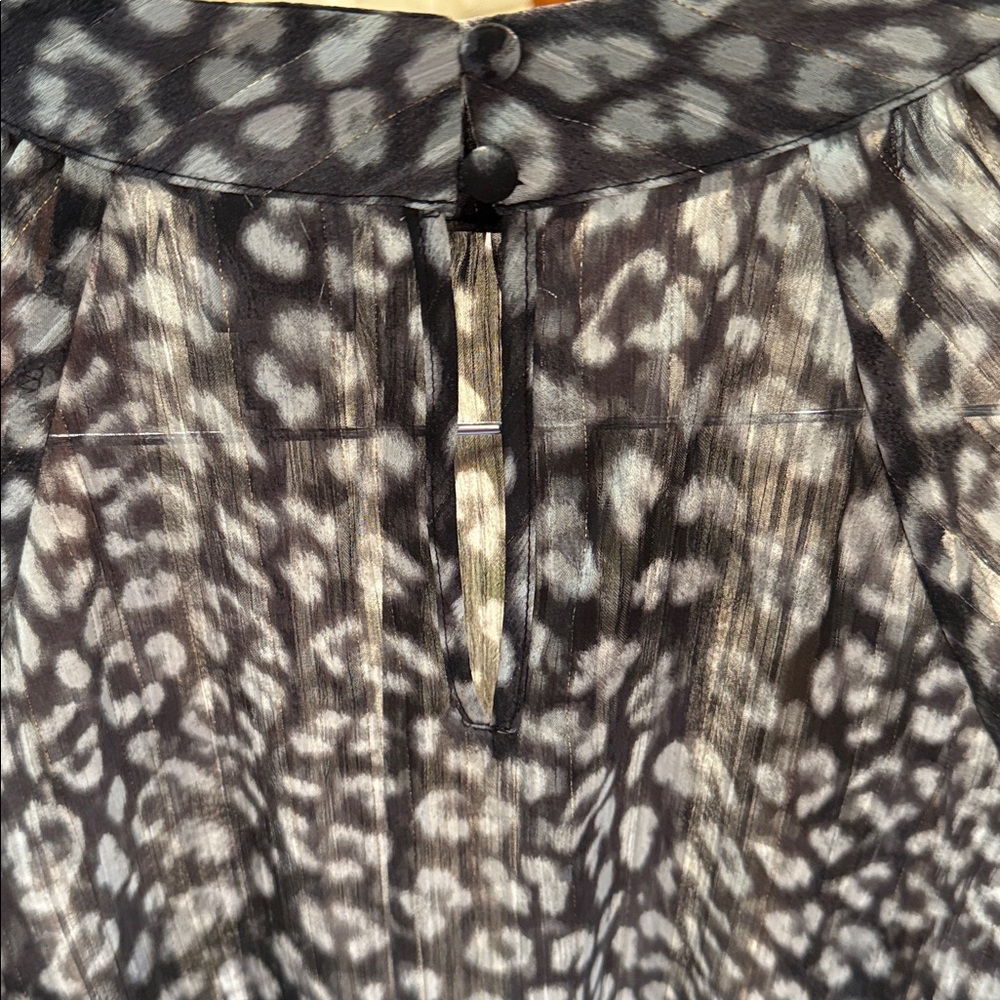 Worthington Black and Gray Sheer Blouse